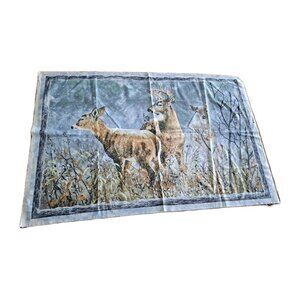 Winter Whispers Deers in Snow Cotton Fabric Panel Sewing craft 29 x 44"